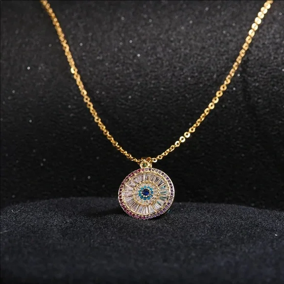 RESTOCKED NEW 14k Gold Beautiful Evil Eye Necklace - Picture 5 of 5